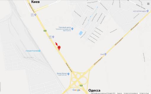 Billboard B in Odessa trasi, Б  Odessa - Kiev 462 km + 250 m 1B scheme