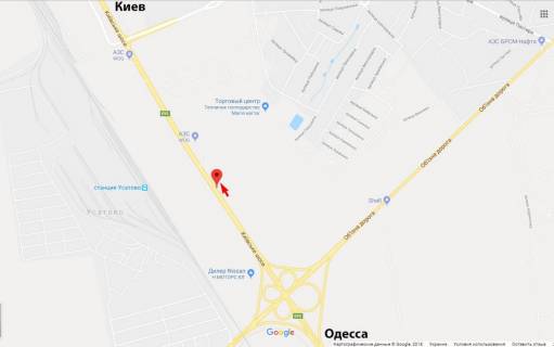 Billboard A in Odessa trasi, A  Odessa - Kiev 462 km + 250 m 1A scheme