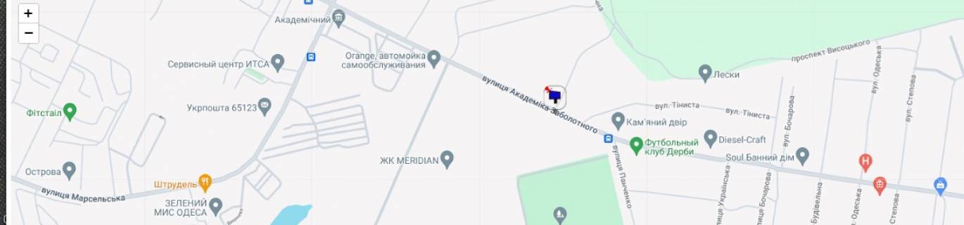 Billboard A in Odessa, A  Zabolotnogo 9 A (trcRiv'era) scheme