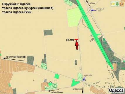 Billboard B in Odessa, 3х6  Ob"ezd g.Odessa 21+400 B scheme