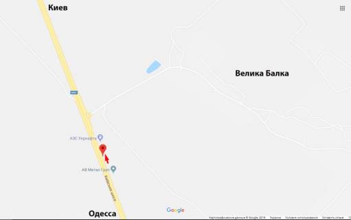 Billboard A in Odessa trasi, A  Odessa - Kiev 455 km + 350 m 4A scheme