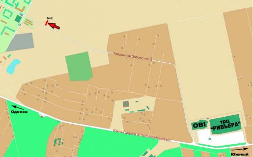 Billboard A in Odessa, A  Zabolotnogo 2 A (trcRiv'era) scheme