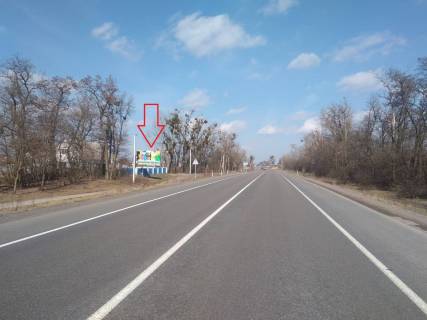 Billboard B in Korosten s.Oliivka v Zitomir, 1.8 km do Zitomira, pered rozvazkou. (Korosten'-Zitomir. Oliivs'ka OTG) B Photo 1