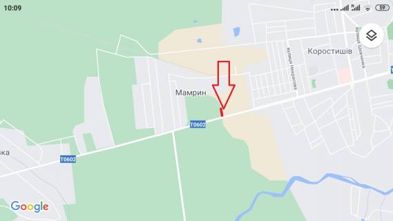 Billboard B in Korostishiv KOROSTISIV, Vst. Kiivs'ka, AZS "OKKO", AZS "KLO", vizd z Zitomira 100m. B scheme