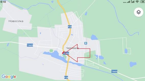 Billboard B in Chernyakhiv CERNAHIV. Vst. Volodimirs'ka 2. centr, univermag, marketi"KVARA""TRES" "BIRRLIN", v naav. KOROSTEN'̱ niz scheme