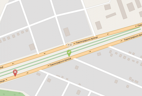 Billboard B in Lozova, 3х6  st.Pavlograds'ka /st. Grusevskogo (Odnostoronka) scheme