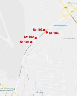 Billboard B in Kropyvnytskyi (Kirovograd), 3x6  Aleksandrijskoe sosse scheme