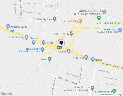 Billboard A in Proliski Бориспільське шосе, 8 км, с. Проліски, біля АЗК "ОККО" вул. Кільцева, 1 (в напрямку м. Київ) scheme