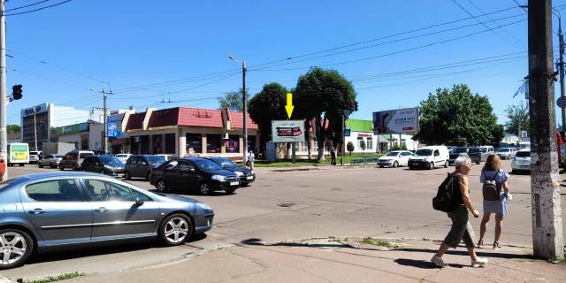 Billboard A in Zhytomyr, 3.14х2.32  st. Pokrovs'ka/Dombrovs'kogo 54/25 (ATB, Sinnij rinok) Photo 1