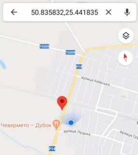 Billboard B in Kivertsi траса Луцьк -Маневичі, біля ресторану Дубок, 15км до Луцька scheme