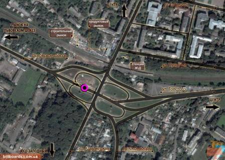 Non-Standard A in Khmelnitsky, 2*15  rozv'azka st.Kam'anec'ka - st.Knaza S.Horobrogo - L'vivs'ke sose. (zi storoni rinkiv) (v centr) scheme