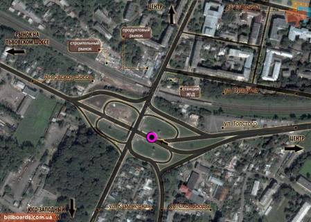 Non-Standard A in Khmelnitsky, 2*15  rozv'azka st.Kam'anec'ka - st.Knaza S.Horobrogo - L'vivs'ke sose. (zi storoni novogo mostu) (vid centru, na rinki) scheme