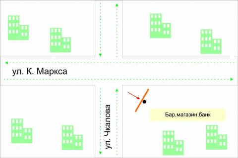 Billboard A in Shepetivka, 3*6  perehresta st.Geroiv Nebesnoi Sotni - st.Ckalova. nepodalik: magazini, mafi i t.i. (centr) scheme