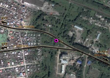 Billboard B in Khmelnitsky, 3*6  perehresta st.Cornovola - st.Pilots'ka. nepodalik: sinomontaz, mijka, privatna zabudova (v centr) scheme