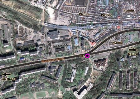 Billboard A in Khmelnitsky, 3*6  L'vivs'ke sose (budinok No8). nepodalik: rinki (bil'se 60Ga torgovih plos) (v centr, na rinki) scheme