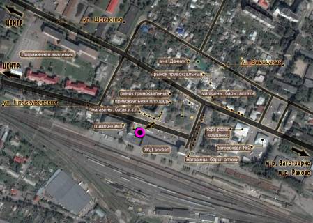 Billboard B in Khmelnitsky, 3*6  perehresta av.Miru-st.Trudova ta Vinnic'kogo sose. nepodalik: avtorinok, avtosaloni vsih vidomih brendiv, kil'ka AZS, Avtovokzal No1 (do/vid centru) scheme