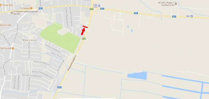 Billboard B in Vinniki, 3х6  Автодорога Київ-Чоп, км 539+900 праворуч scheme