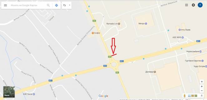 Billboard B in Lviv route, 3х12  вул.Городоцька від Епіцентру scheme