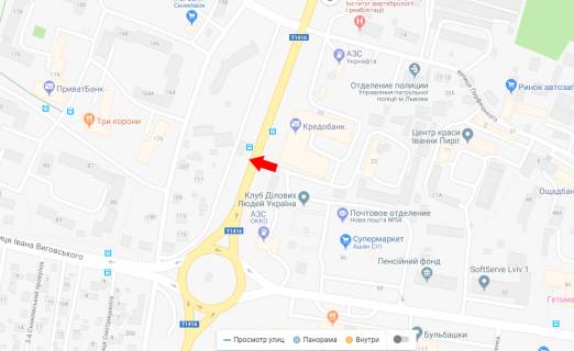 Citylight B in Lviv, 1,2х1,8  вул. Кульпарківська, 105 scheme