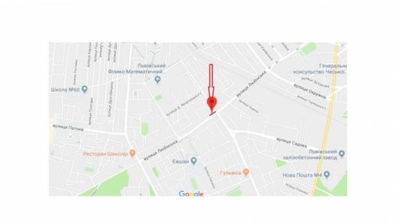 Citylight A in Lviv, 1,2х1,8  вул.Любінська scheme