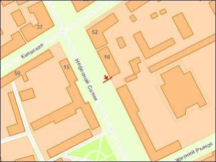 Billboard A in Zhytomyr Zt cl008 вул.Небесної сотні,16 м-н "Сатурн"№4 Б scheme