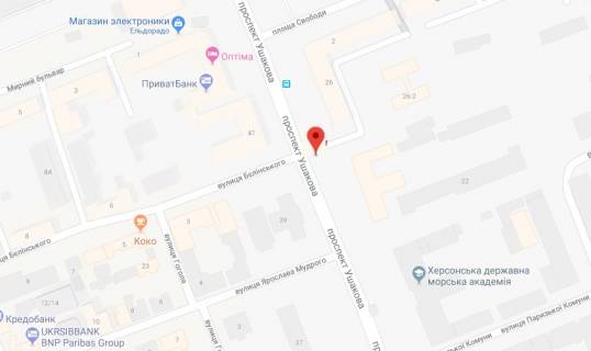 Billboard B in Kherson Usakova av./Belins'kogo st. scheme