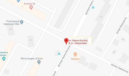 Billboard B in Kherson I.Boguna st../Lavren'ova st.(zupinka) scheme