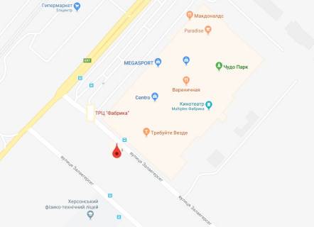 Billboard A in Kherson TRC Fabrika/ central'nij vhid(forsaz)/pravij scheme