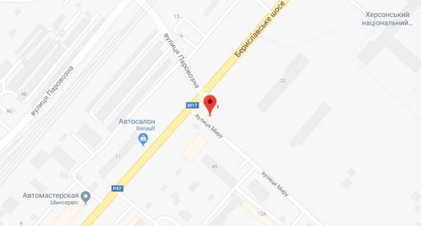 Billboard A in Kherson Berislavs'ke sose/Mira st. scheme