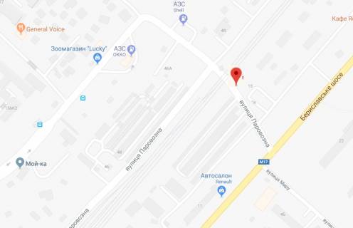 Billboard A in Kherson Adm.Senavina av.(r-n AZS "BRSM") scheme