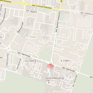 Billboard A in Rivne, 6х3м  m. Rivne, kil'ce na perehresti st. Kurcatova ta st. D. Galic'kogo scheme