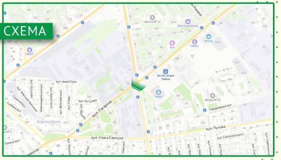 Video Billboard A in Rivne, 6х3м  m. Rivne, st. A.Grusevs'kogo, v rajoni perehresta z st. Gagarina - 482630 scheme