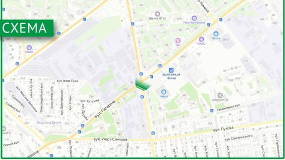 Video Billboard A in Rivne, 6х3м  m. Rivne, st. A.Grusevs'kogo, v rajoni perehresta z st. Gagarina - 482635 scheme