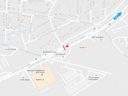 Billboard B in Kharkiv, 3х6  L'va Landau pr-t, 43, z centru scheme