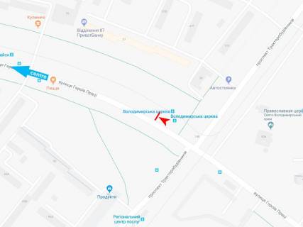 Billboard A in Dnipro (Dnipropetrovsk), 3х6  Geroiv Praci st., 37, v centr (Volodimirivs'ka cerkva) scheme
