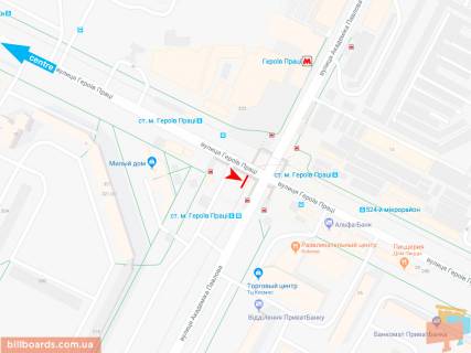 Backlight A in Zaporizhzhya Geroev Truda st. - Akademika Pavlova st., iz centra scheme