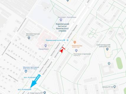 Billboard A in Kharkiv, 3х6  Pobedy pr-t, 50-B, iz centra scheme