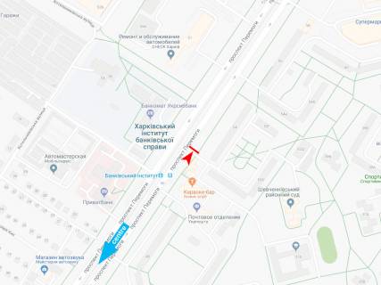 Billboard A in Kharkiv, 3х6  Pobedy pr-t, 54, iz centra scheme