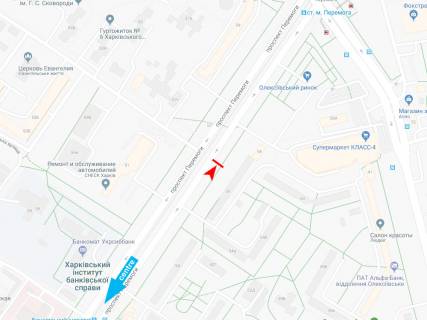 Billboard A in Kharkiv, 3х6  Pobedy pr-t, 56, iz centra scheme