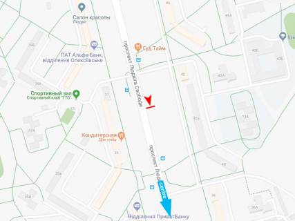 Billboard B in Kharkiv, 3х6  Ludviga Svobody pr-t, 40-B, v centr scheme