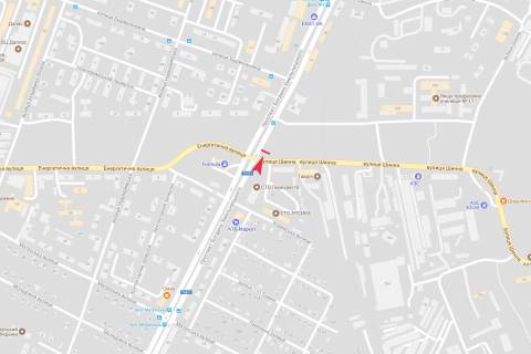 Billboard A in Dnipro (Dnipropetrovsk), 3x6  Bogdana Hmel'nickogo prosp. - Sinna st. scheme