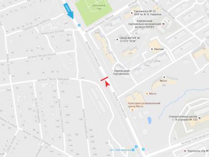 Billboard B in Kharkiv, 3х6  Klockivs'ka st., navproti budinku 202, z centru scheme