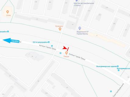 Billboard B in Kharkiv, 3х6  Geroiv Praci st., 35, z centru scheme