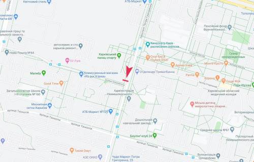 Billboard A in Kharkiv, 3х6  Petra Grigorenka pr-t, 2 - Olimpijs'ka st., z centru scheme