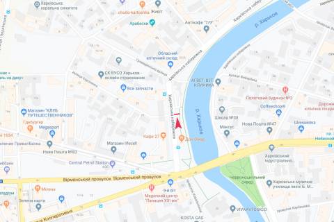 Backlight A in Kharkiv, 3,1х2,2  Harkivs'ka naberezna, 2-a - Mikolaivs'ka (Korolenka) st., z centru scheme