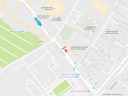 Billboard A in Kharkiv, 3х6  Klockivs'ka st., 366, z centru scheme