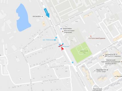 Citylight A in Kharkiv, 1,24х1,84  Klockivs'ka st. - Kazahstans'ka st. (2) (zupinka st. Vartovih Neba (Tobol's'ka)) scheme