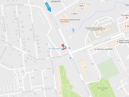 Citylight A in Kharkiv, 1,24х1,84  Klockivs'ka st. - Semena Kuzneca st. (zupinka st. Evropejs'ka (Novgorods'ka)) scheme