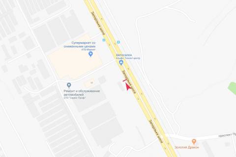Billboard B in Dnipro (Dnipropetrovsk), 3x6  Zaporiz'ke sose, Topola -1 z/m  (STO "DRIVE") scheme