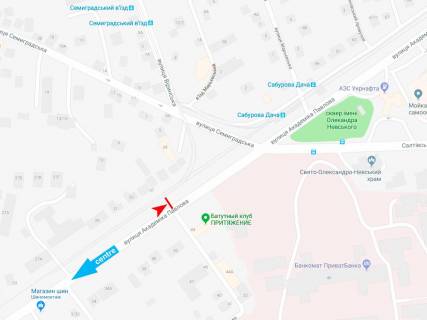 Billboard B in Kharkiv, 3х6  Akademika Pavlova st., 39-A, z centru (15-a likarna) scheme